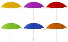 海滩雨伞色彩斑斓的