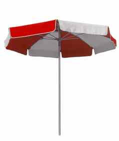 海滩伞红色的白色条纹