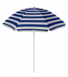 海滩条纹伞蓝色的