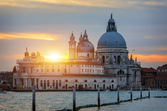 威尼斯大运河教堂圣诞老人玛丽的salute威尼斯