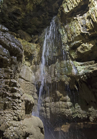 地质岩石形成瀑布地下洞穴