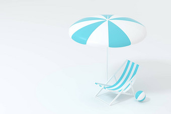 <strong>遮阳伞</strong>海滩椅子橙色背景呈现