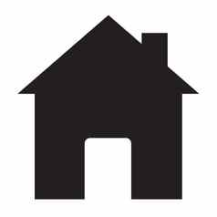 房子标志房子图标白色背景平风格设计