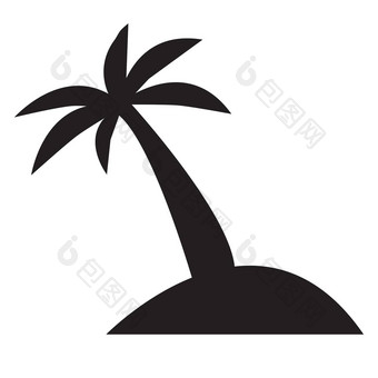 棕榈树图标象形文字岛