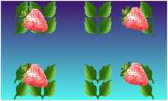 数字纺织设计草莓叶子