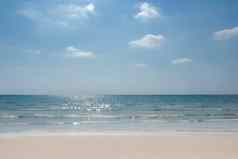 景观夏天热带海滩美丽的海景沙子海天空