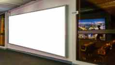 白色空白广告牌复制空间文本消息内容广告模拟横幅机场公共信息董事会大窗口玻璃机场视图