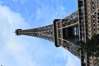 巴黎法国4月美丽的视图埃菲尔铁塔塔之旅埃菲尔铁塔阳光明媚的春天一天惊人的视图纪念碑巴黎