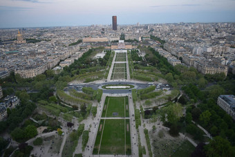 空中视图巴黎埃菲尔铁塔塔法国