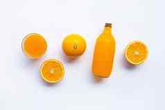 橙色水果橙色汁孤立的白色背景