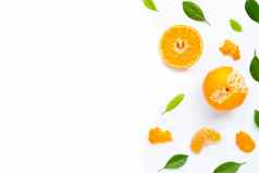 新鲜的橙色柑橘类水果叶子白色多汁的甜蜜的