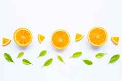 高维生素多汁的甜蜜的新鲜的橙色水果绿色