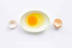 蛋蛋黄白色碗白色背景