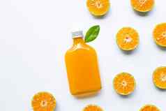 橙色水果橙色汁孤立的白色
