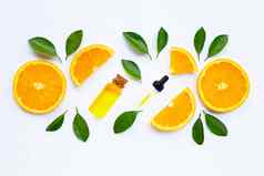 橙色水果柑橘类石油自然维生素白色后台