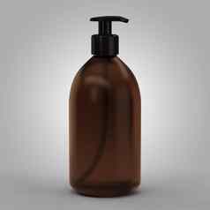 棕色（的）透明的塑料瓶自动售货机化妆品