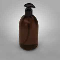 棕色（的）透明的塑料瓶自动售货机化妆品