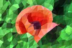 低多边形d-illustration色彩斑斓的花农村兰斯卡