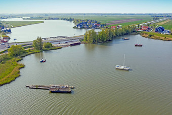 空中典型的荷兰景观农村