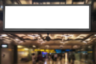 机场广告概念空空白白色屏幕广告广告牌框架挂机场