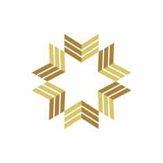 黄金明星箭头标志模板插图设计向量每股收益