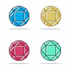 钻石宝石向量标志模板插图设计向量每股收益