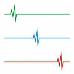 集健康护理脉冲心电图标志模板插图设计向量每股收益