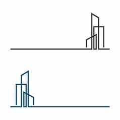 行建筑真正的房地产标志模板插图设计向量每股收益