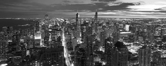 大<strong>气场</strong>景芝加哥晚上显示密歇根大道市中心