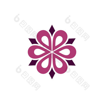 紫色的花向量标志模板插图设计向量每股收益