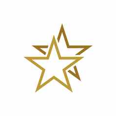 黄金金牌明星标志模板插图设计向量每股收益