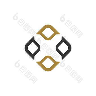 黄金钻石广场模式标志模板插图设计向量每股收益