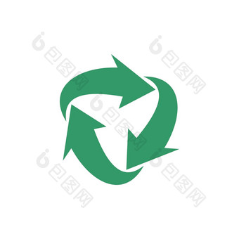绿色回收箭头标志模板插图设计向量每股收益