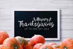 感恩节促销活动横幅黑板上木白色引入