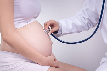 怀孕母亲人医学生育能力概念快乐怀孕了女人医生孕妇医院