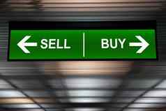 金融概念出售买箭头标志股票市场活动