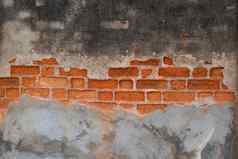 脏水泥裂纹古董红色的砖墙古董砖背景壁纸