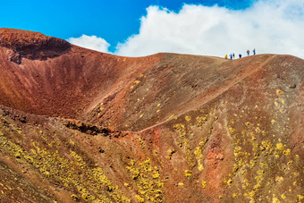 集团人站边缘火山火山口山埃特纳火<strong>山西</strong>西里意<strong>大</strong>利