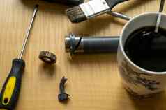 打印机部分工具油脂破碎的齿轮咖啡杯子表格