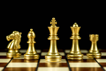 黄金国际象棋块棋盘业务策略概念