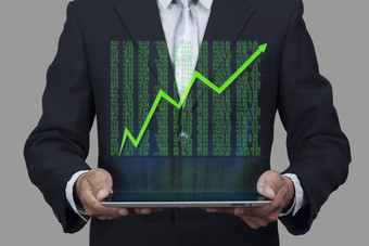 全息图股票市场价格显示图表流行平板电脑