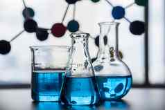 科学实验室烧杯锥型瓶分子结构
