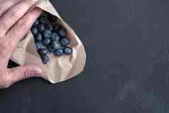 蓝莓抗氧化剂有机超级食物纸包装概念健康的吃营养