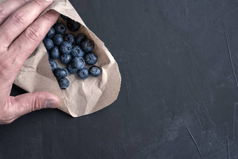 <strong>蓝莓</strong>抗氧化剂有机超级食物纸<strong>包装</strong>概念健康的吃营养
