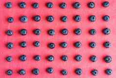 色彩斑斓的水果模式蓝莓粉红色的背景前视图