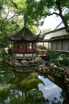 古老的传统的花园苏州花园中国