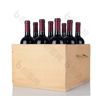 赤霞珠酒瓶木箱