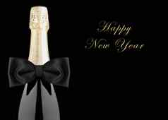 快乐一年香槟瓶弓领带