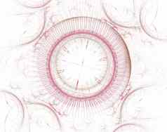 未来主义的现代时钟看摘要分形超现实主义的不寻常的摘要纹理模式分形背景现代时尚的分形效果看圣诞节时钟多色的发条