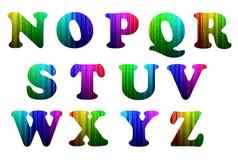 n-z色彩斑斓的电脑字母